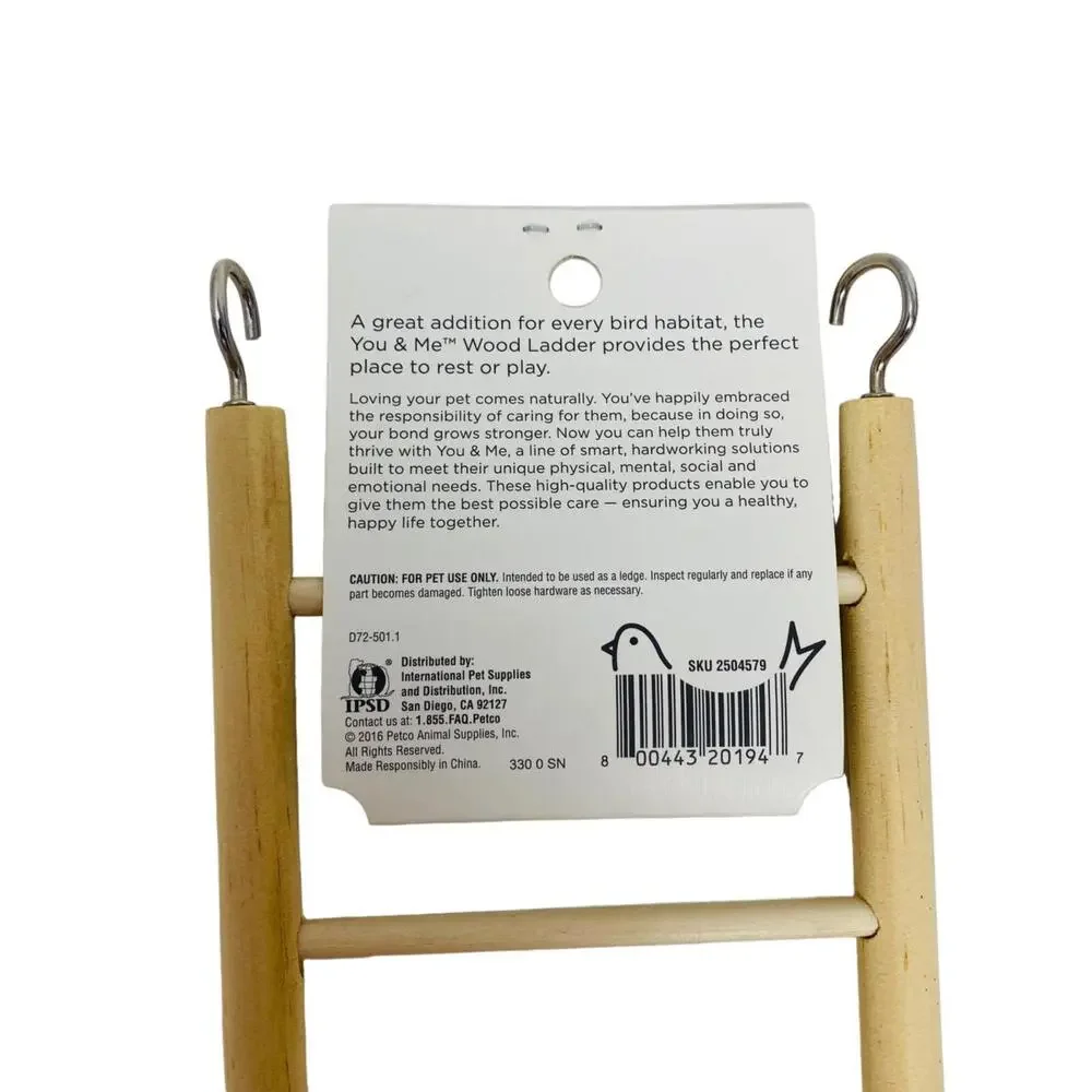 You and Me Wood Ladder For Birds 18inch Length Pet Bird Toy 9 step